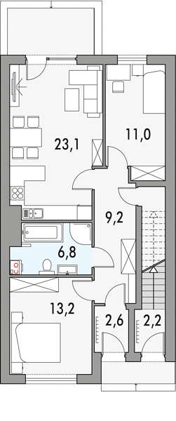 План 1 этажа дома BDA-2328-85 План 1 этажа дома BDA-2328-85